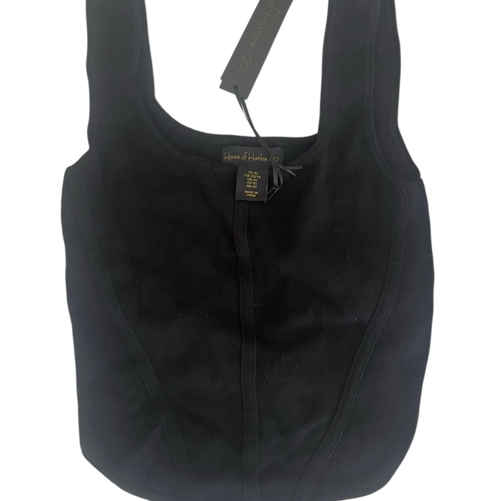 House of Harlow 1960 Black Knit Corset style tank Top XS